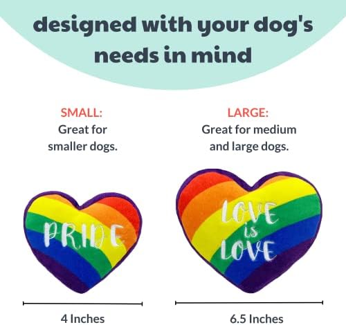 H&K לכלבים פלאש כוח | לב גאווה | גאווה צעצוע כלבים מצחיק | צעצוע של כלבים עם חריק | מתנת כלבים | כיף, עמיד ובטוח | צעצוע